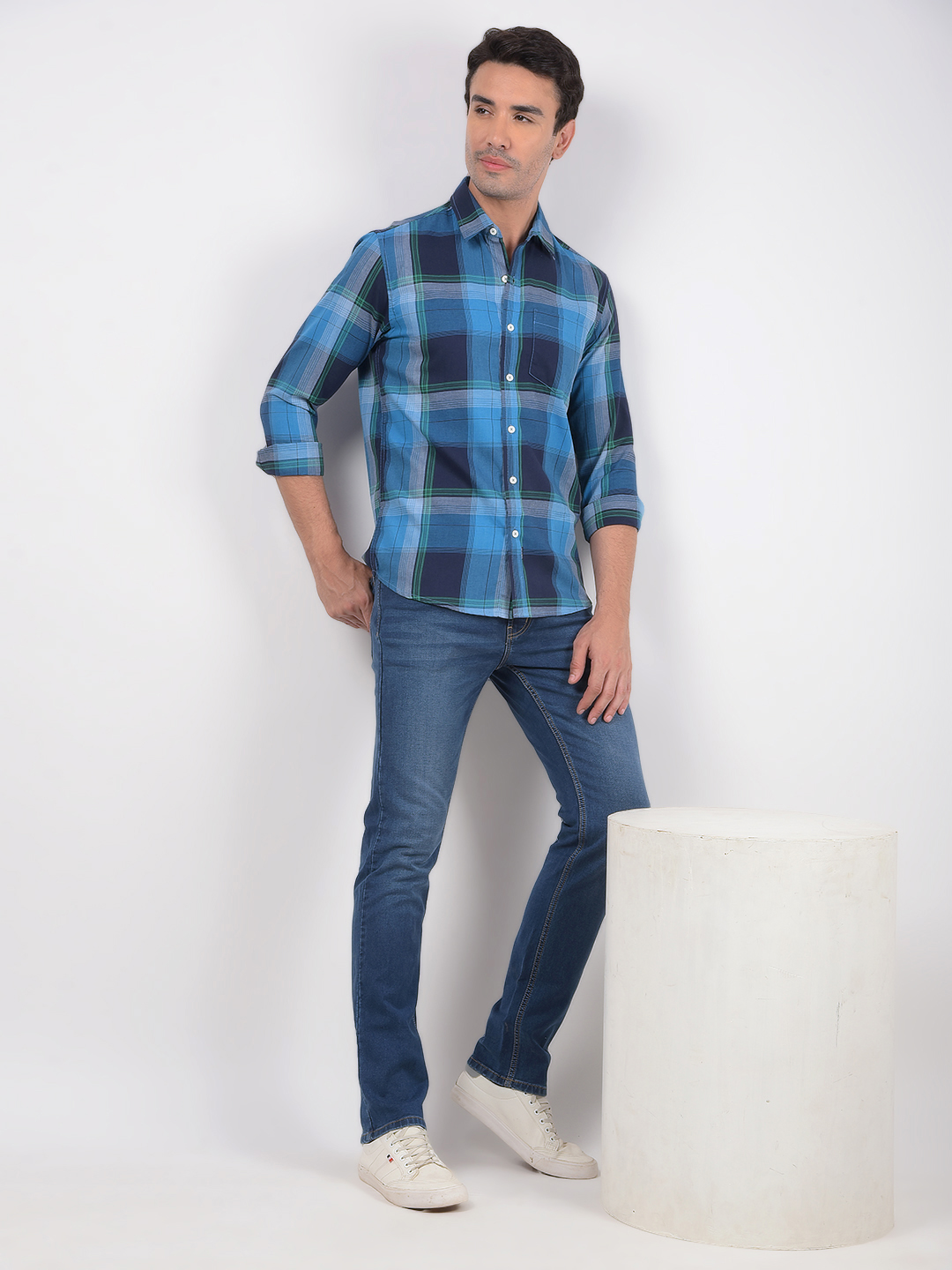 Numero Uno Men Solid Blue Jeans